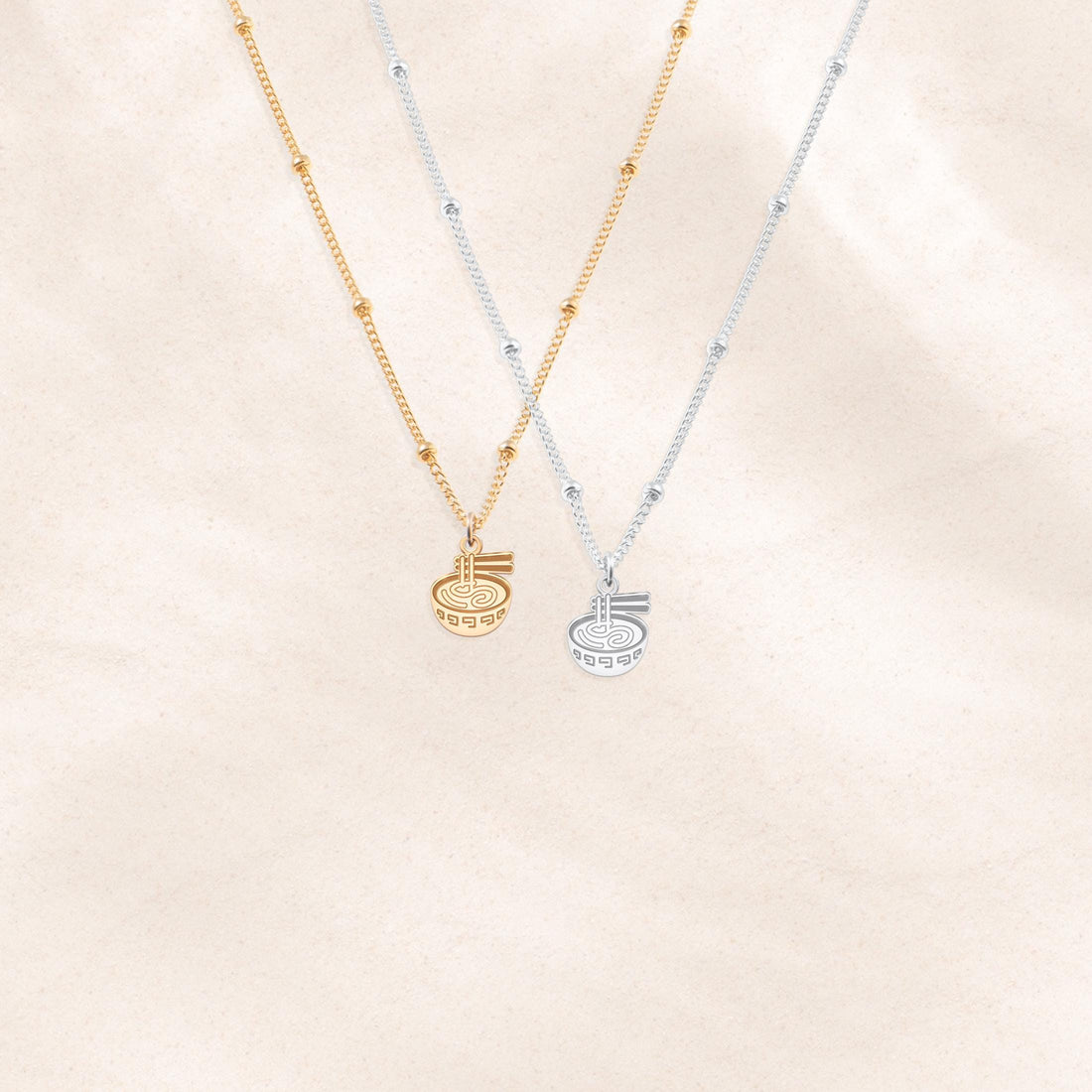 Ramen Pendant Beady Necklace