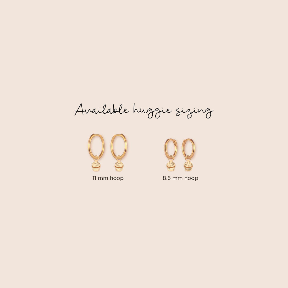 Cupcake Charm Hoop Earrings