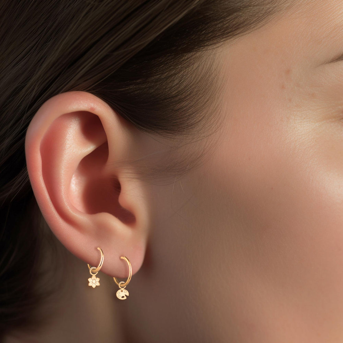 Paint Palette Huggie Earrings