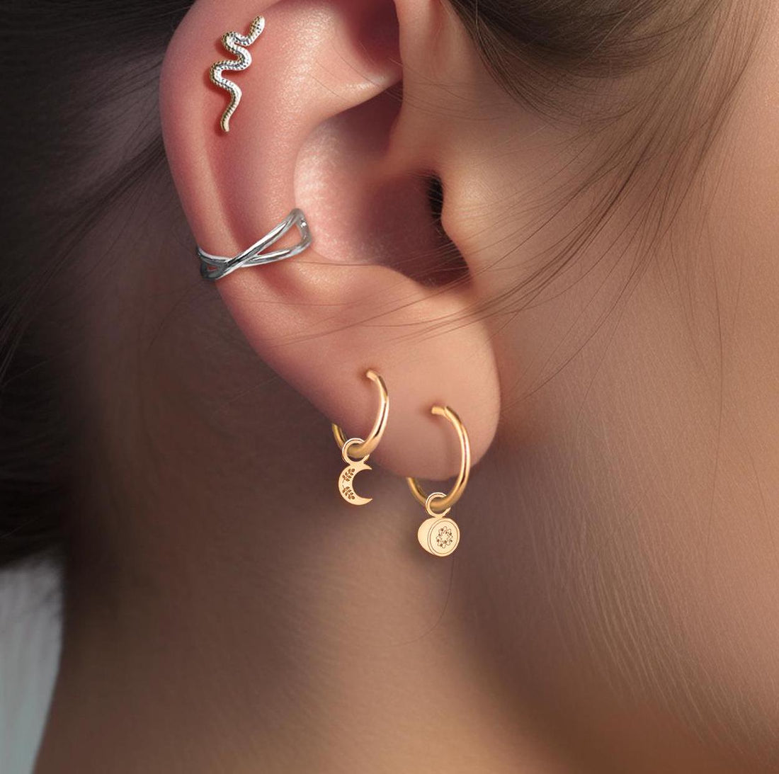 Kiwi Fruit Huggie Hoops