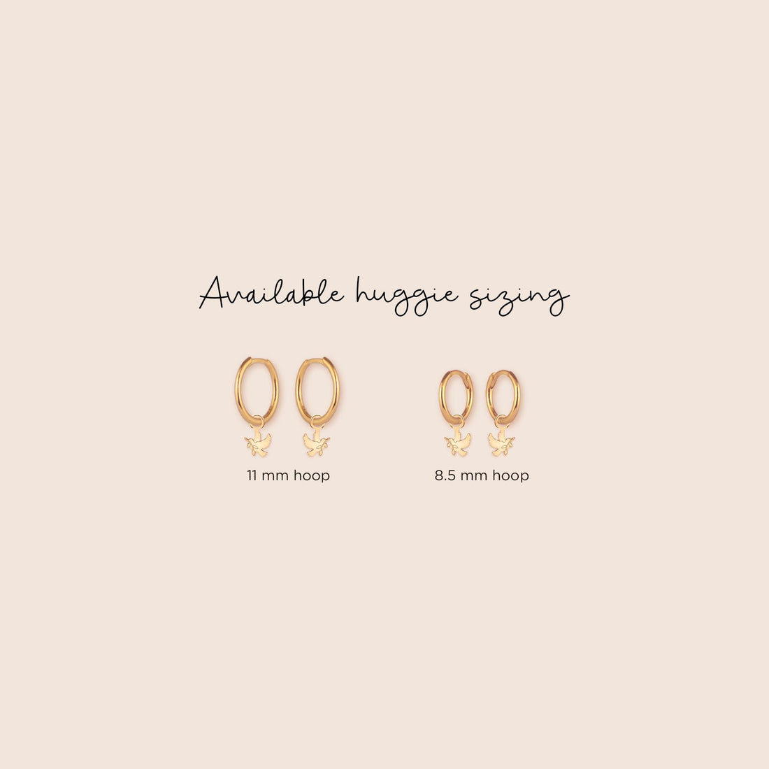 Dove Leaf Charm Huggie Earrings
