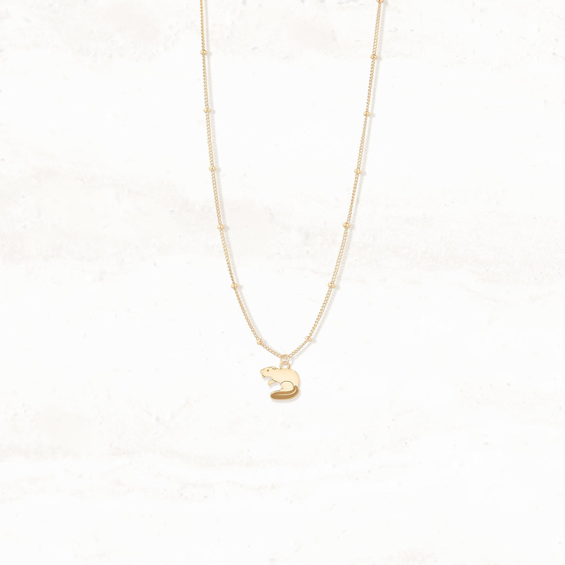 Beaver Charm Beady Necklace