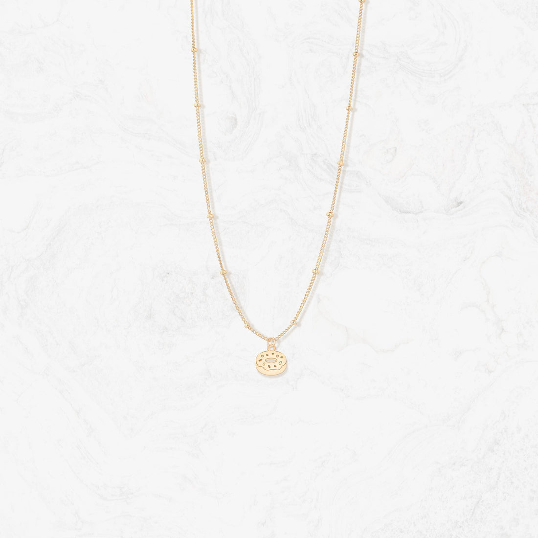 Donut Charm Beady Necklace