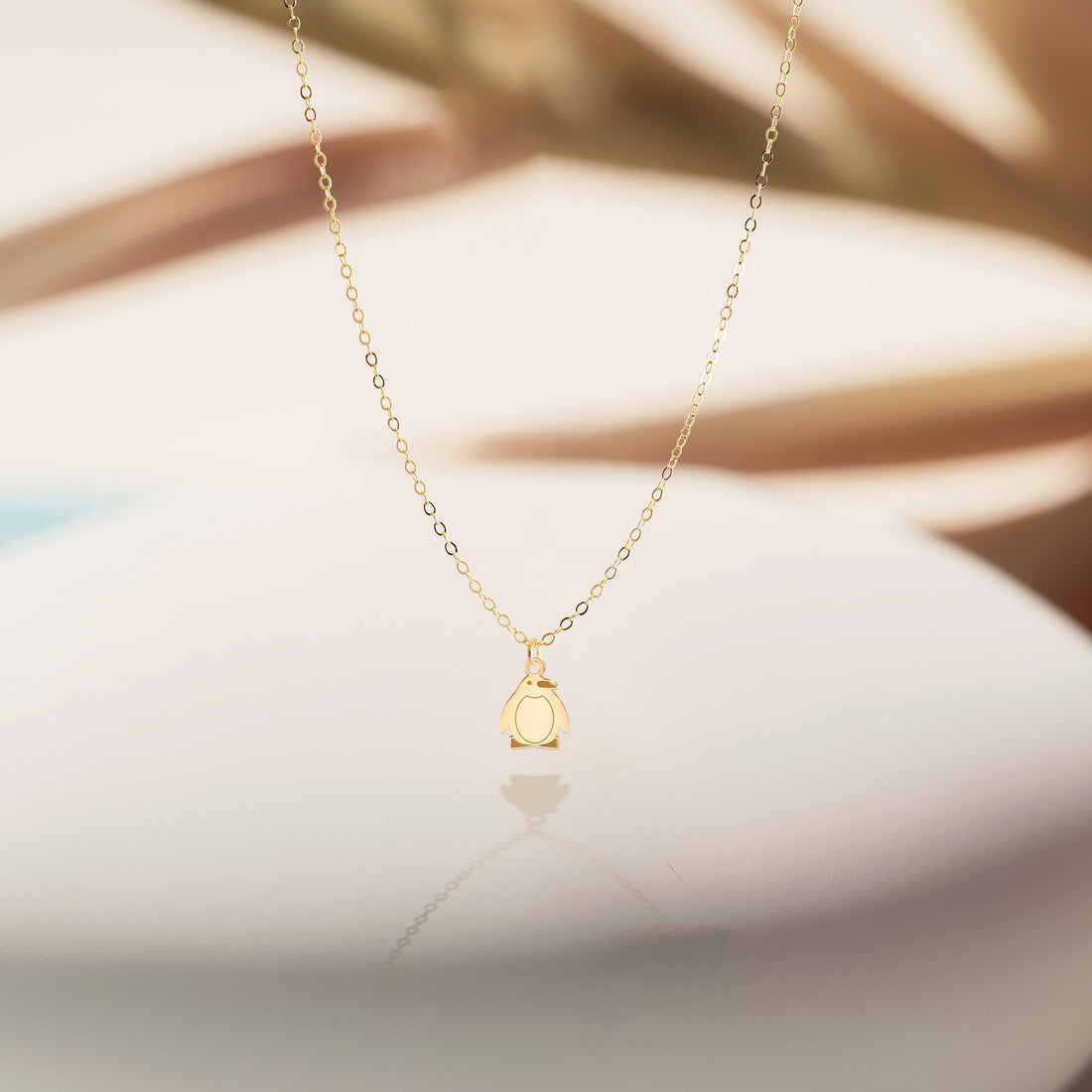 Fat Penguin Pendant Cable Necklace