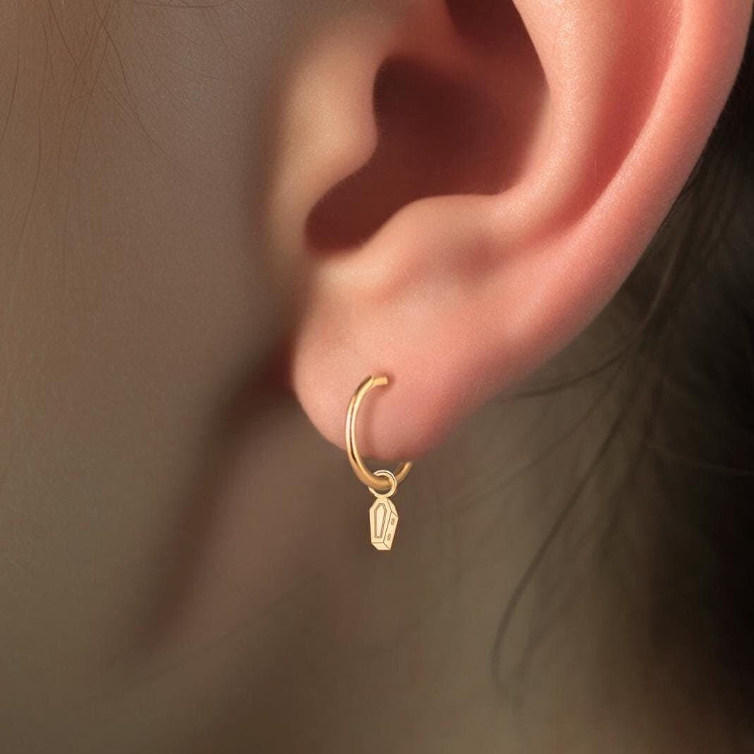 Coffin Huggie Hoops