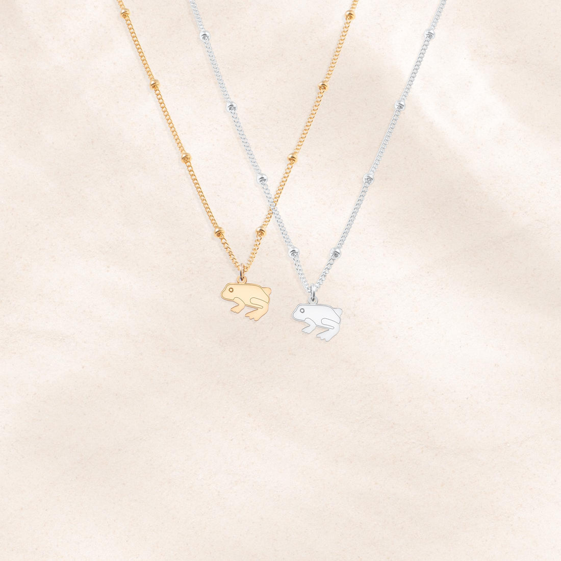 Frog Cable Pendant Beady Necklace
