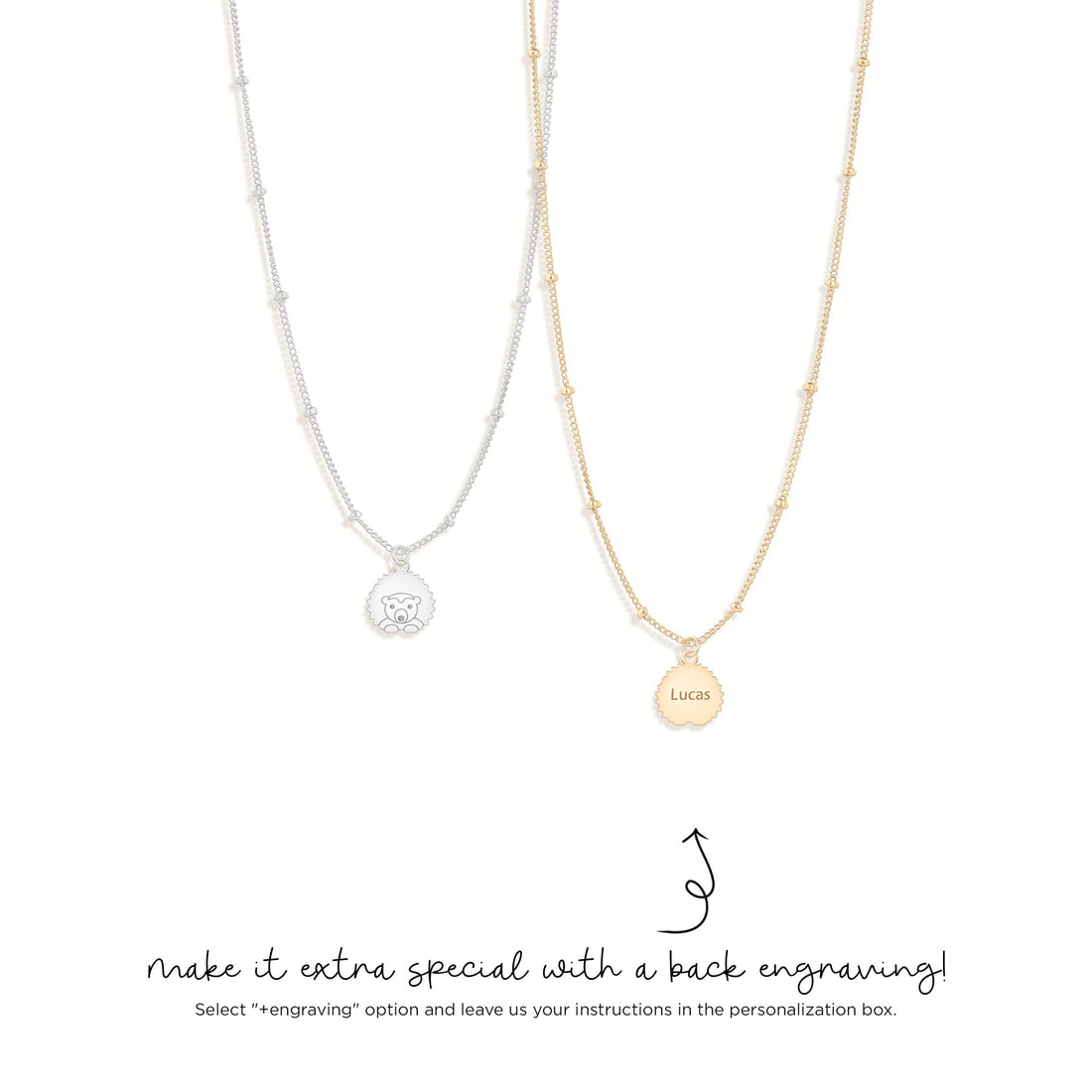 Hedgehog Rounded Pendant Beady Necklace