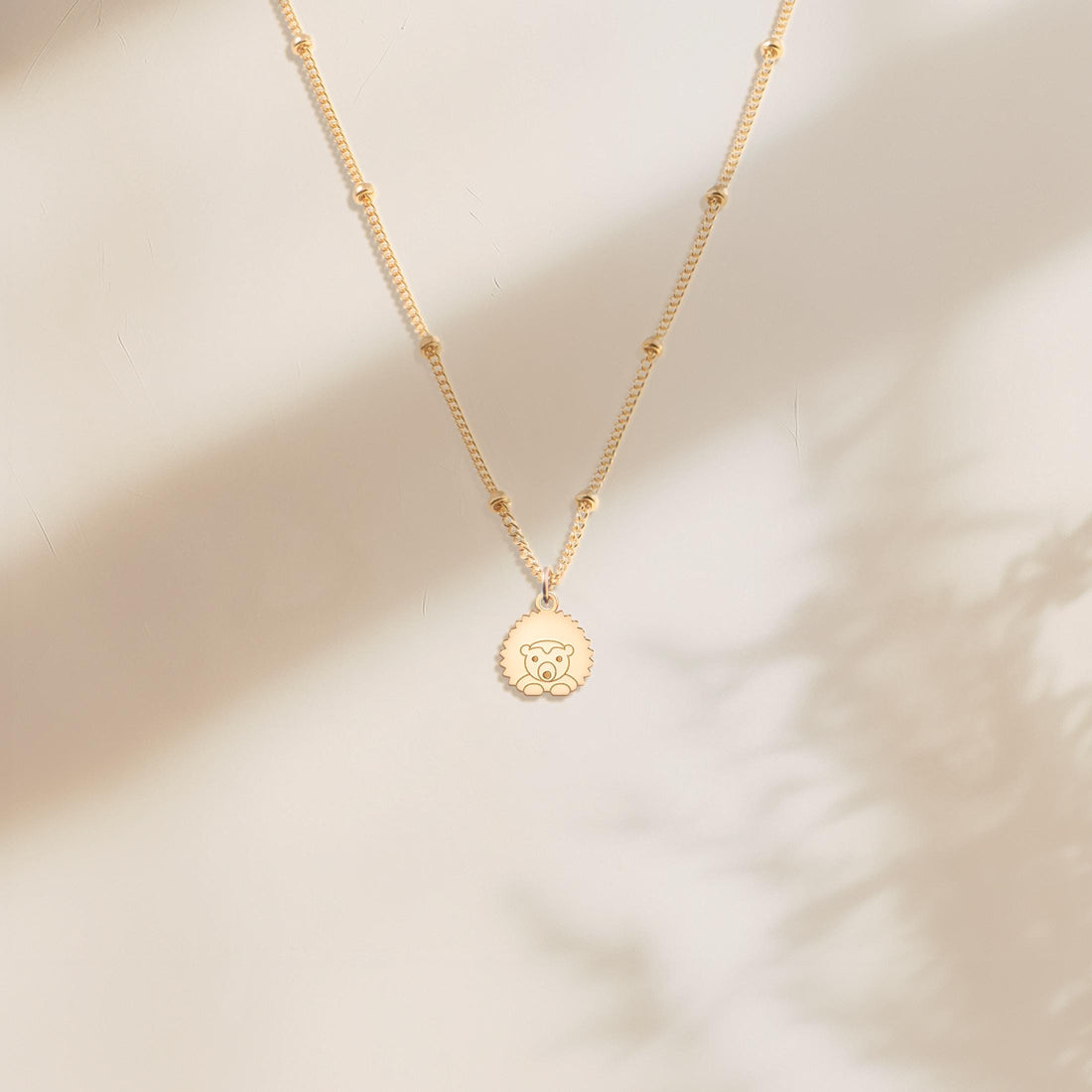 Hedgehog Rounded Pendant Beady Necklace