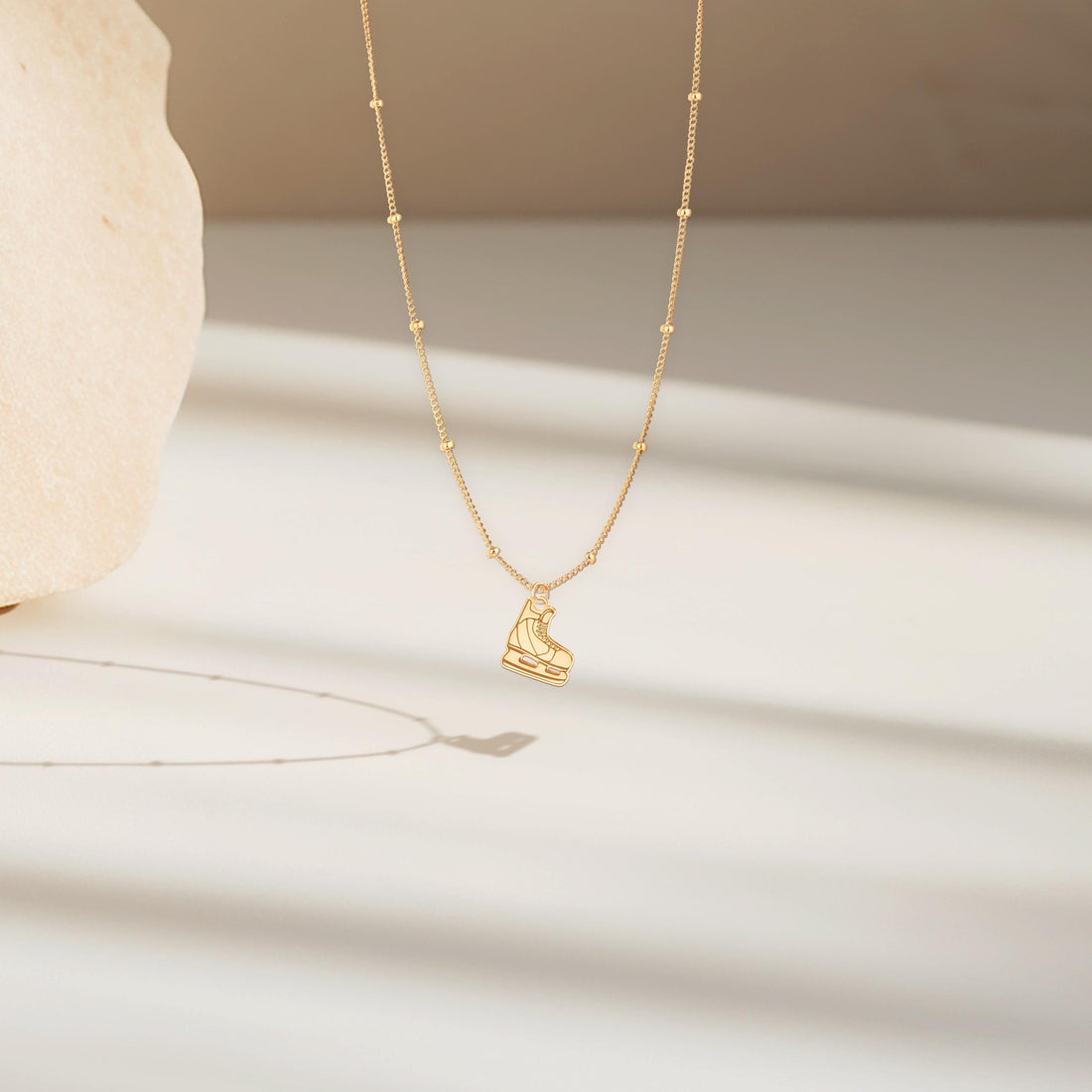 Hockey Skate Charm Beady Necklace