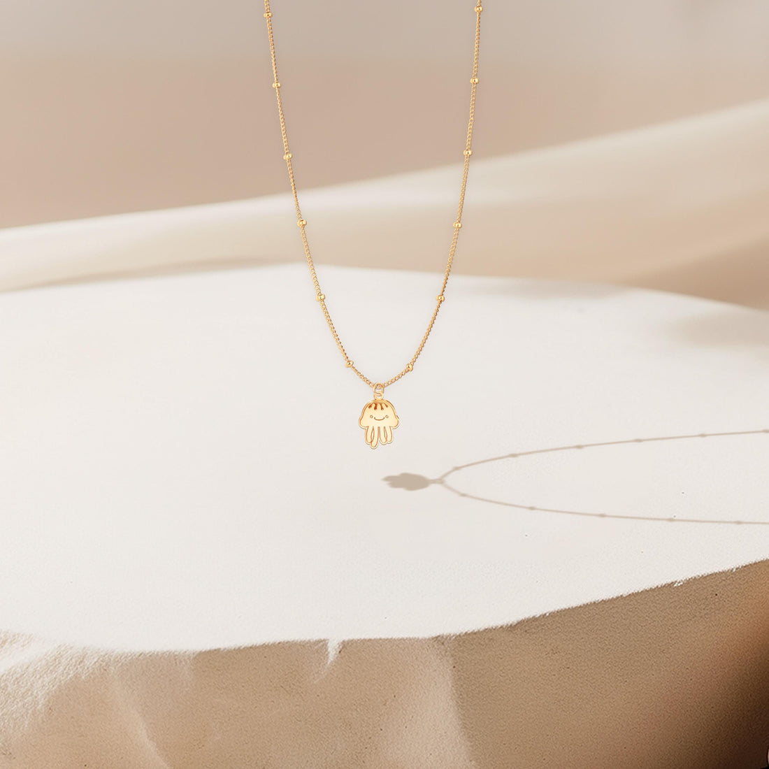 Jellyfish Pendant Beady Necklace