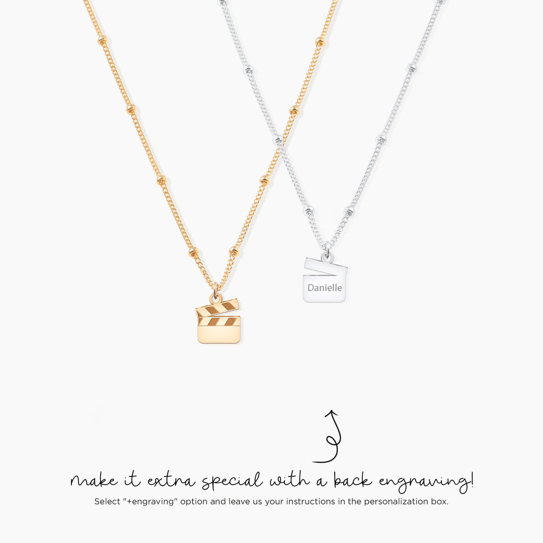 Movie Clapperboard Pendant Beady Necklace