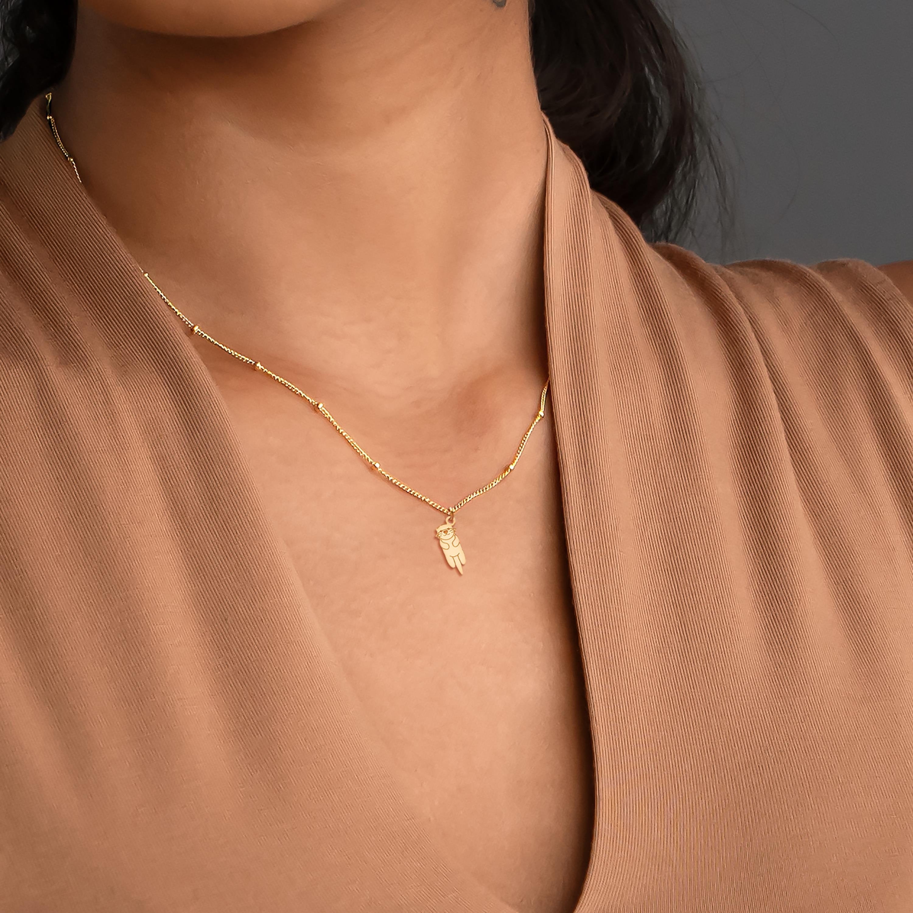 Otter Beady Pendant Beady Necklace