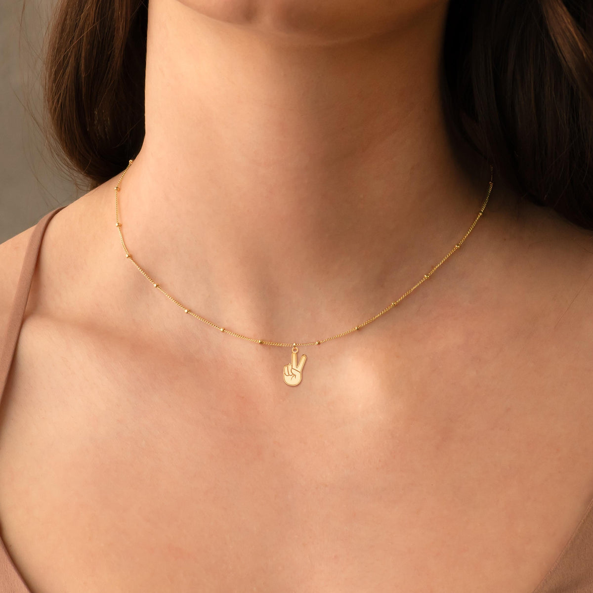 Peace Sign Beady Necklace