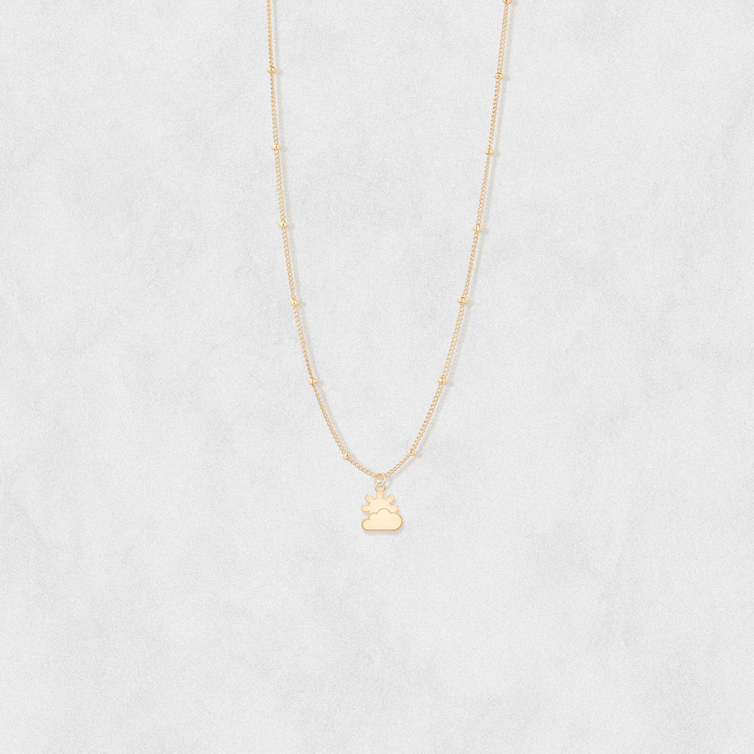 Sun and Cloud Charm Necklace