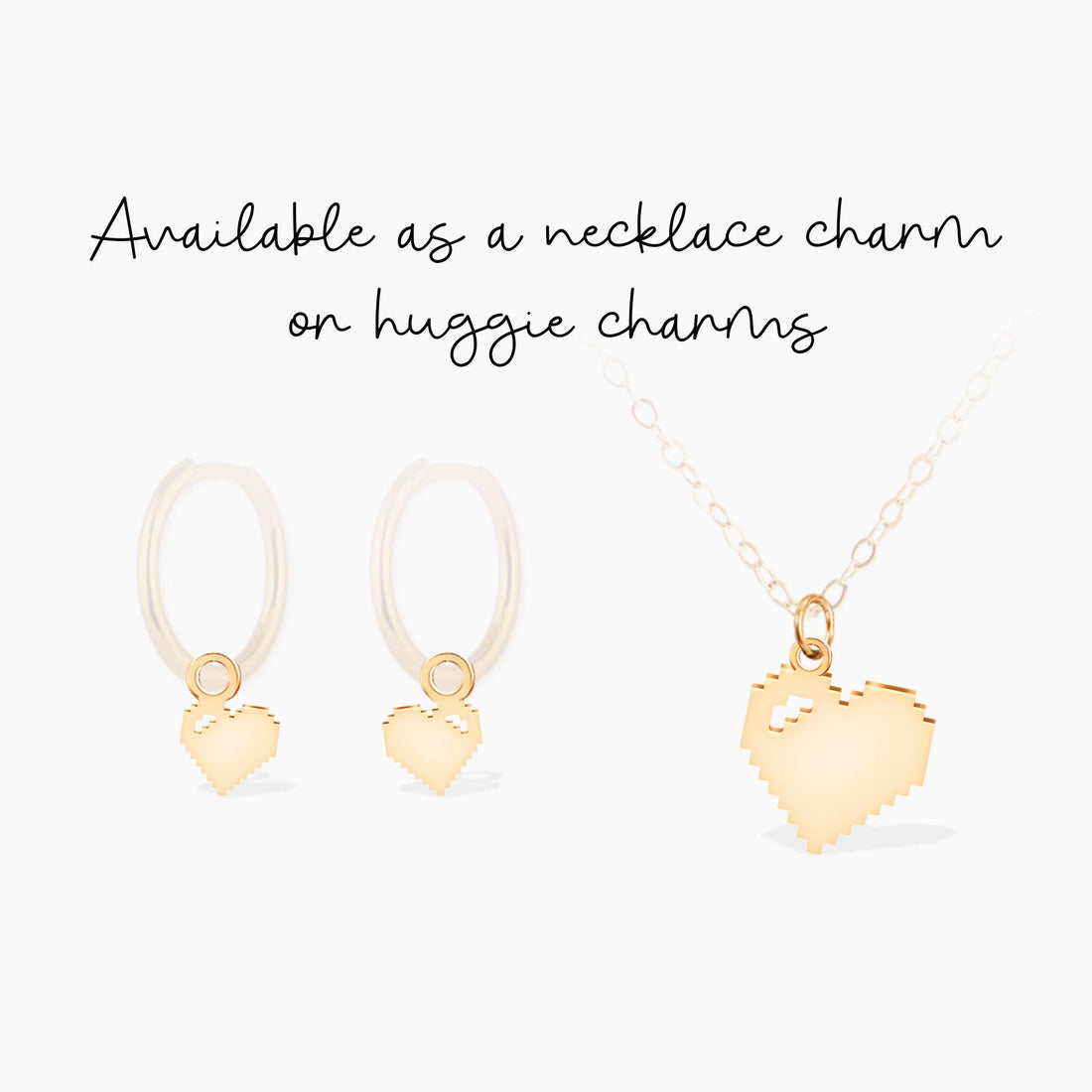 Pixel Heart Pendant Necklace