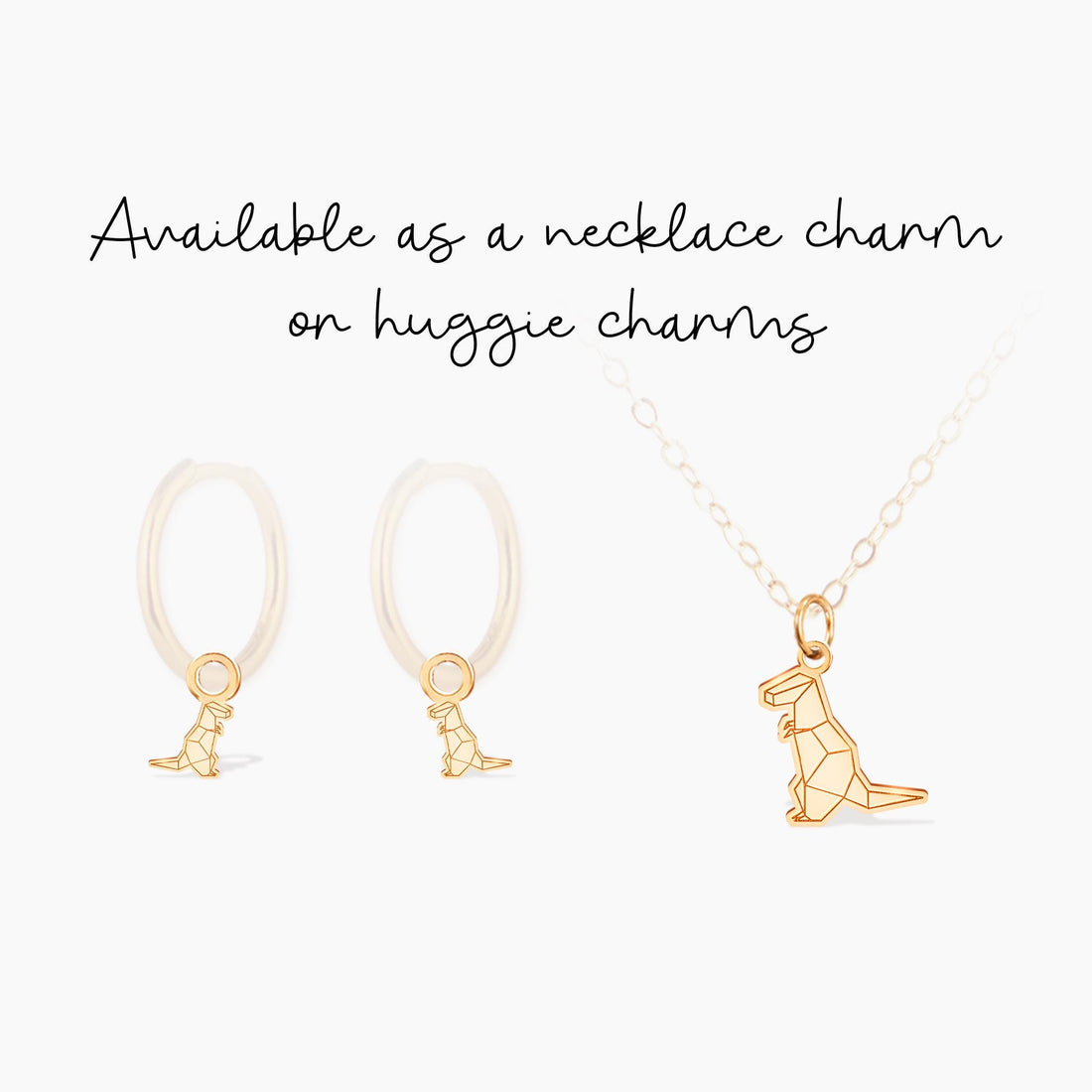 Geometric T-Rex Dinosaur Charm