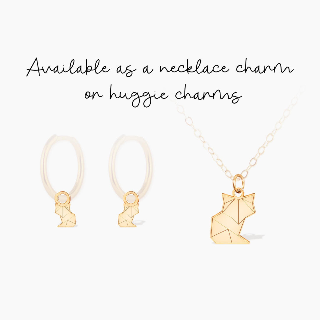 Geometric Fox Charm Pendant