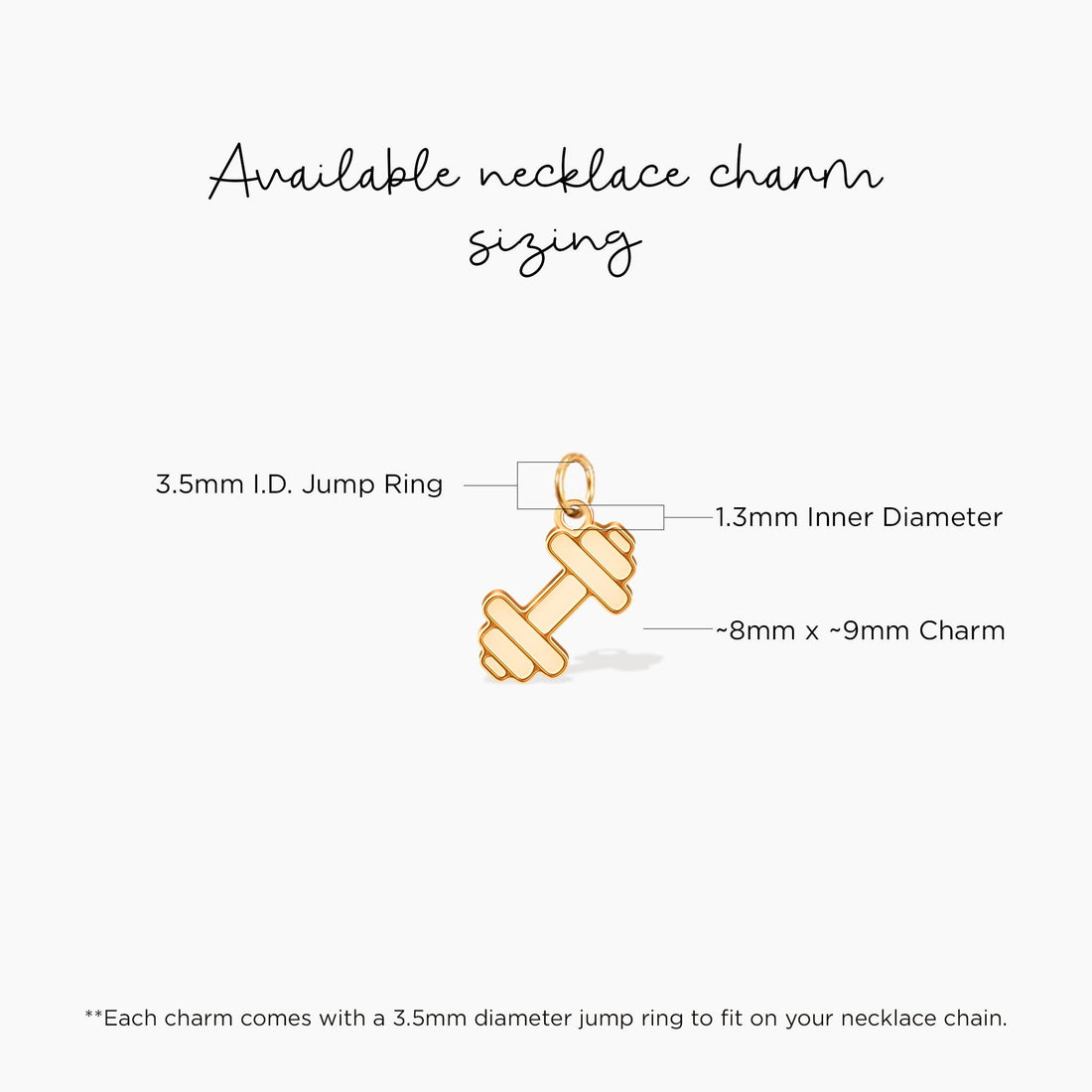 Gold Dumbbell Charm Pendant