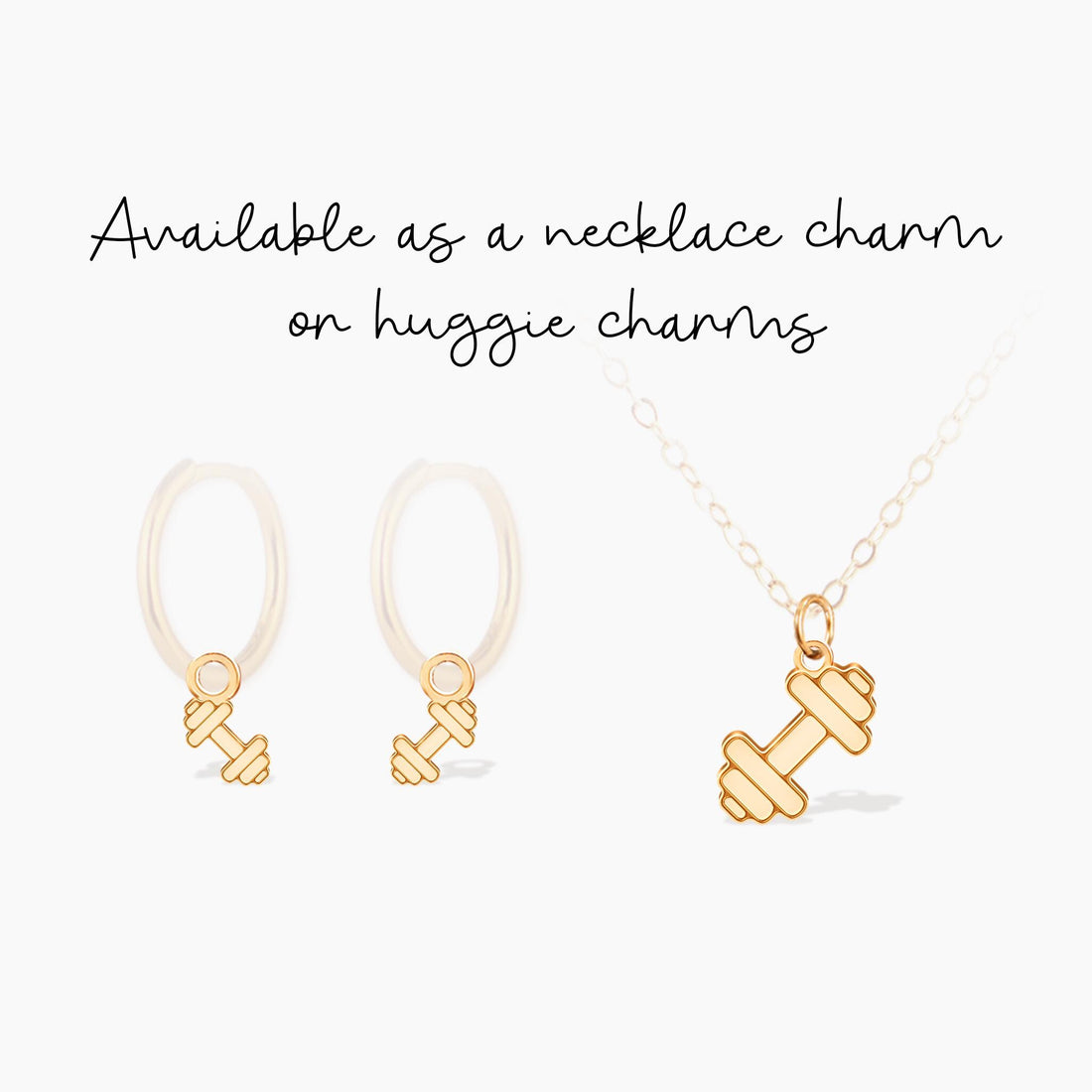 Gold Dumbbell Charm Pendant