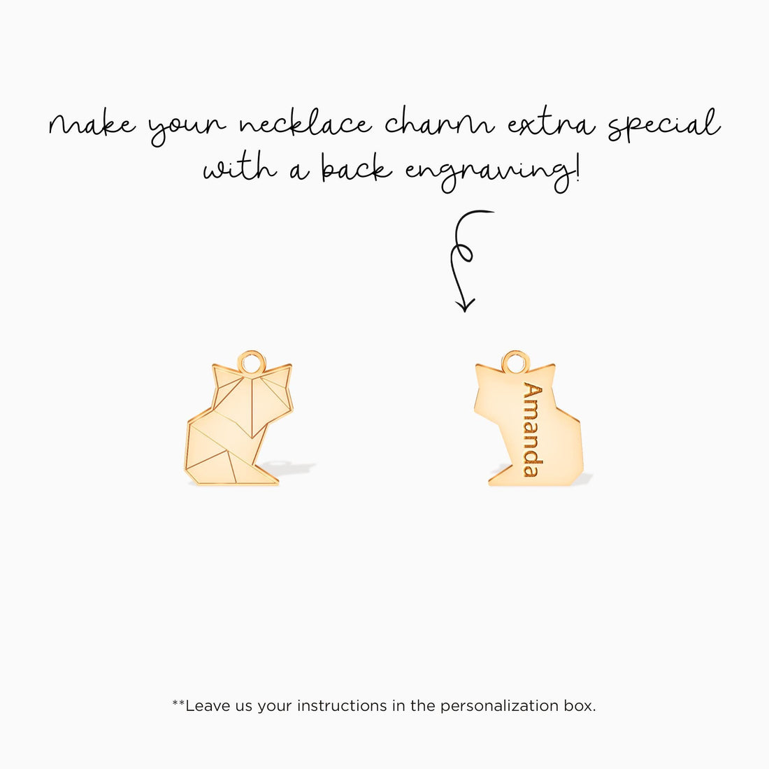 Geometric Fox Charm Pendant