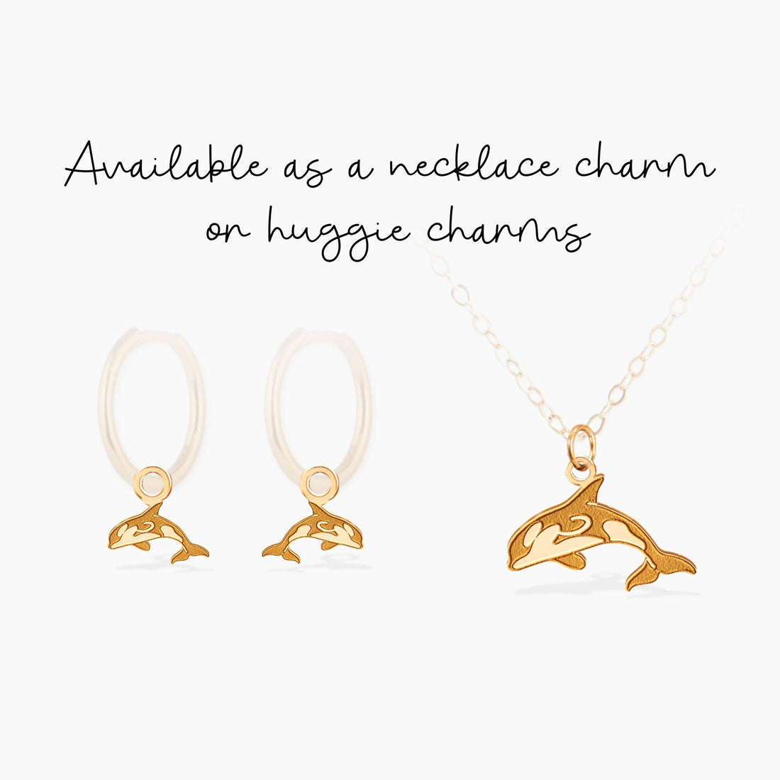 Orca Swimming Charm Pendant