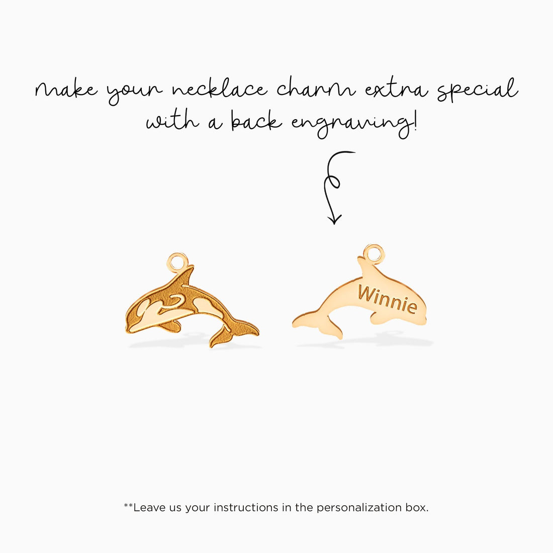 Orca Swimming Charm Pendant