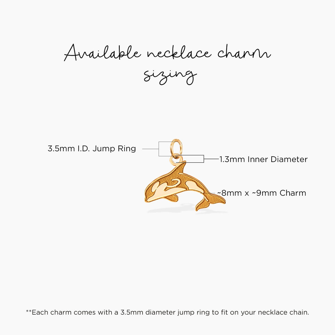 Orca Swimming Charm Pendant