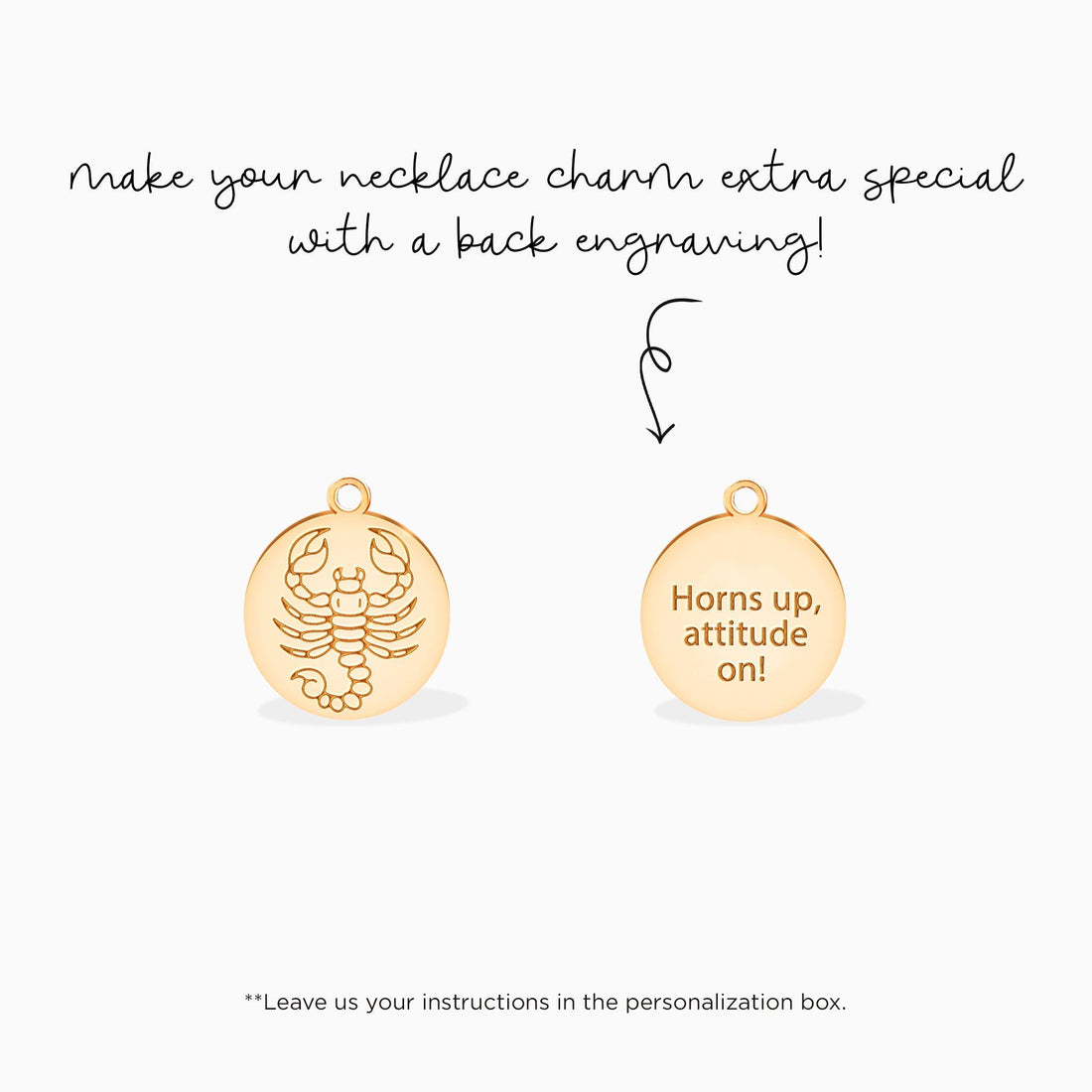 Scorpio Zodiac Disc Charm Necklace