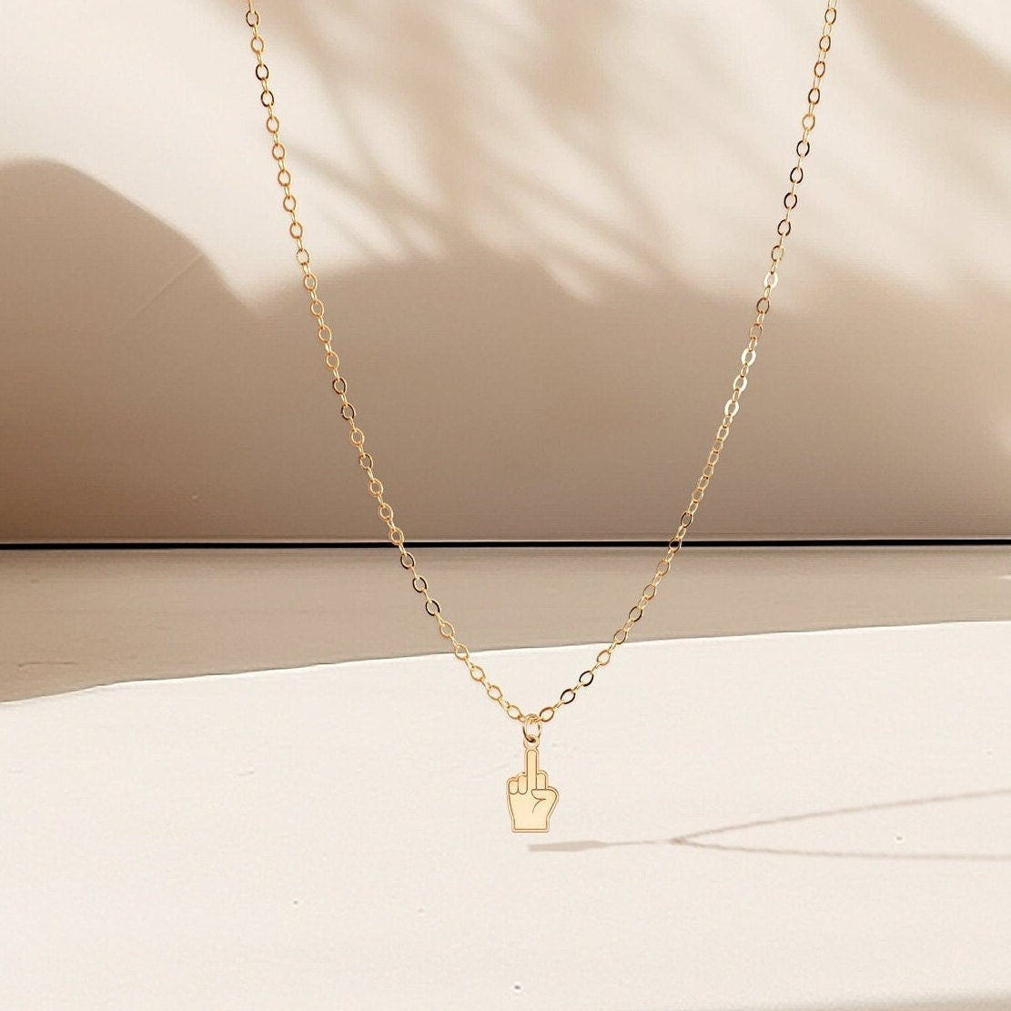 Middle Finger Charm Necklace