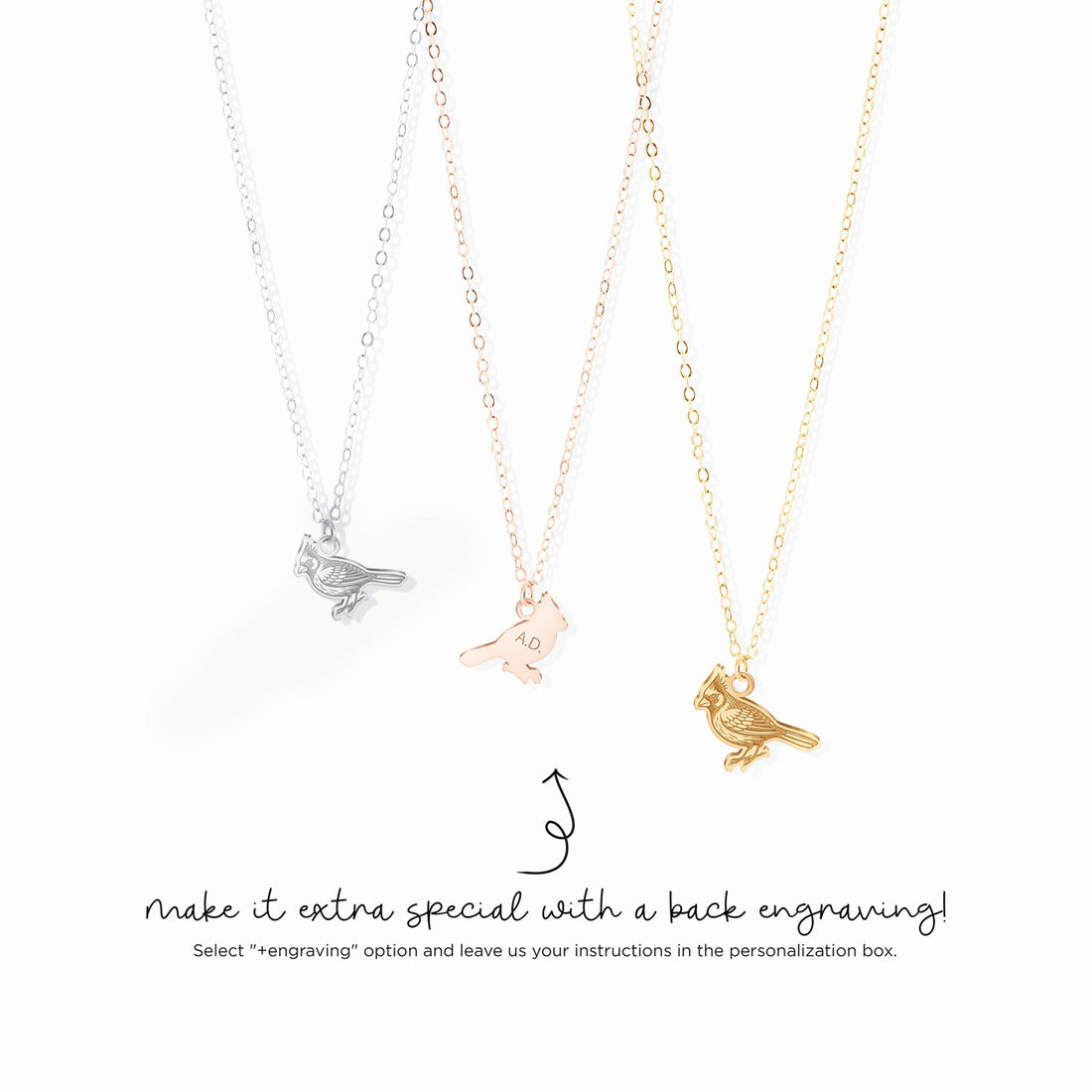 Cardinal Bird Pendant Necklace