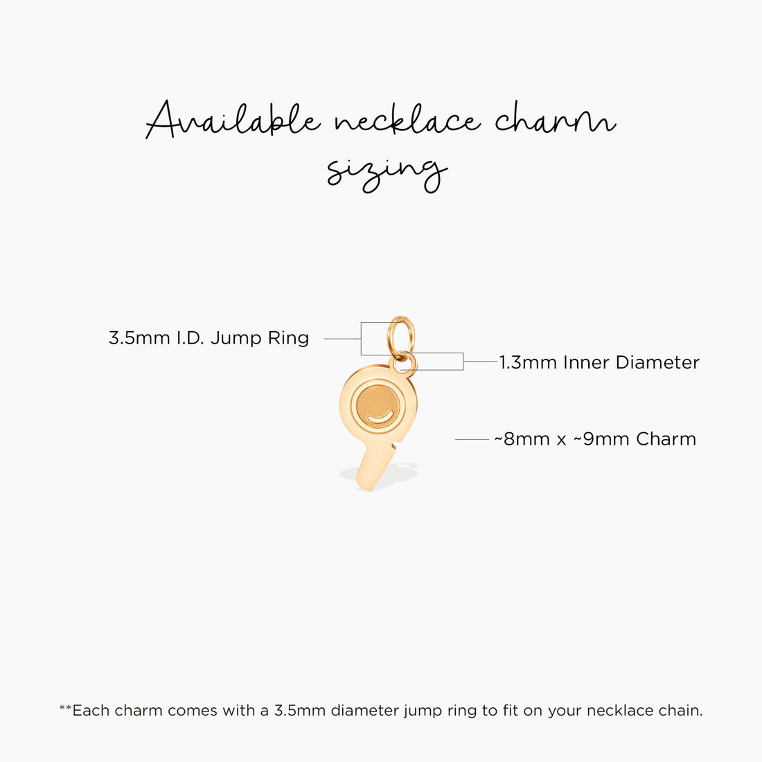 Gold Whistle Charm Pendant