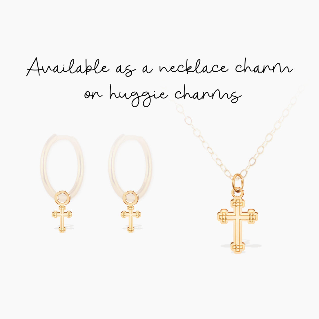 Gold Ornate Cross Charm