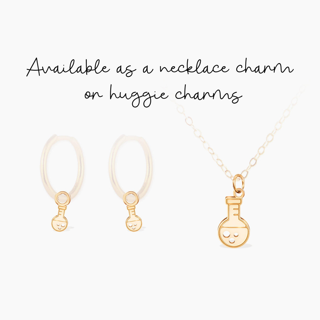 Science Flask Beaker Charm Stud Earrings