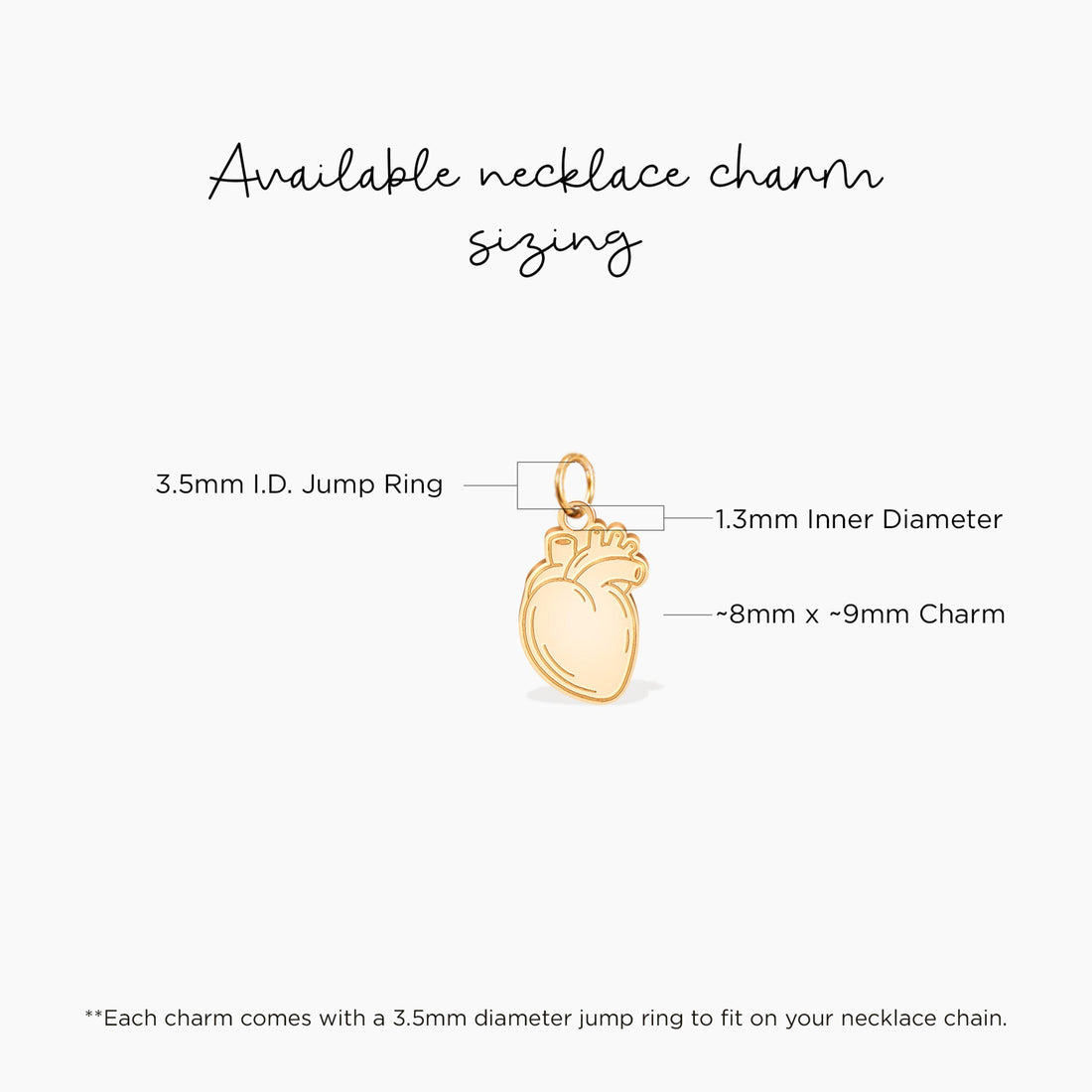 Anatomical Heart Charm Pendant