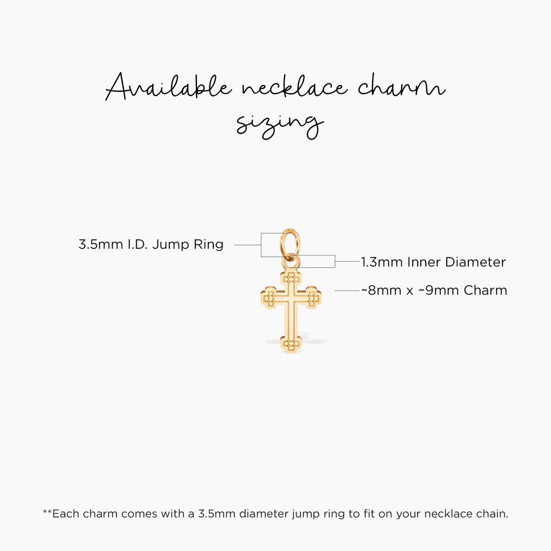 Gold Ornate Cross Charm