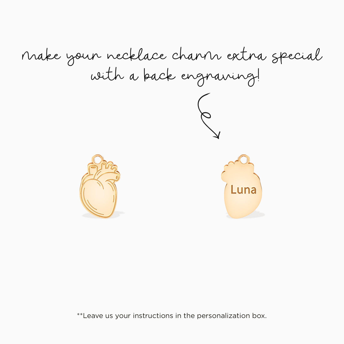 Anatomical Heart Charm Pendant