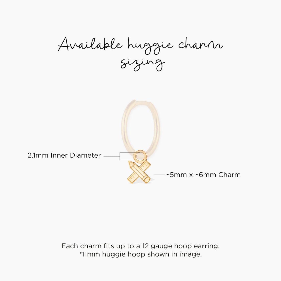Pencil Ruler Charm Stud Earrings