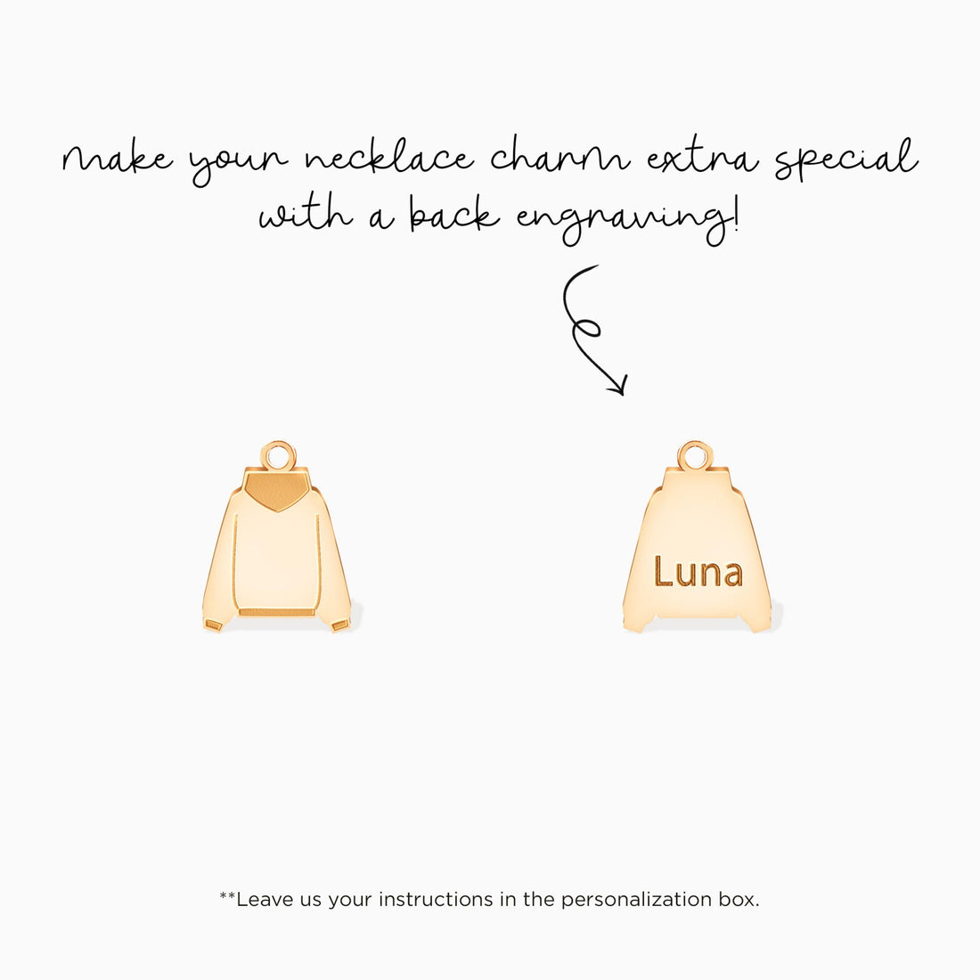 Back Facing Hoodie Charm