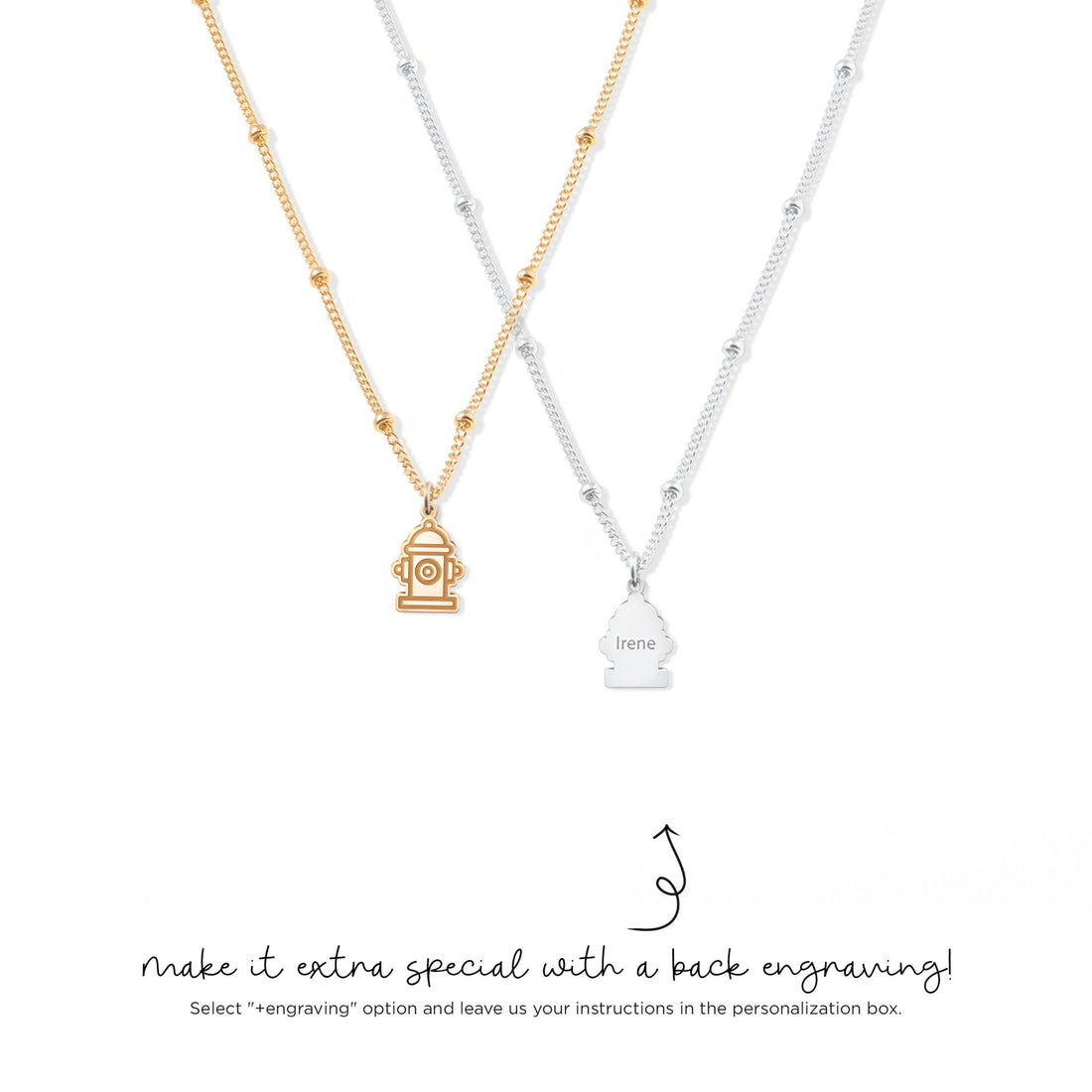 Fire Hydrant Pendant Beady Necklace