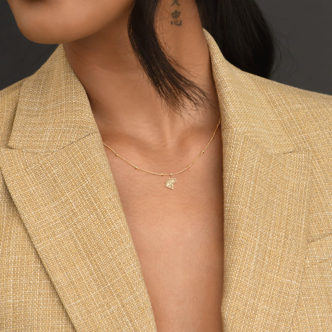 Fish Pendant Beady Necklace