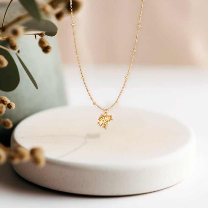 Leaping Fish Charm Necklace