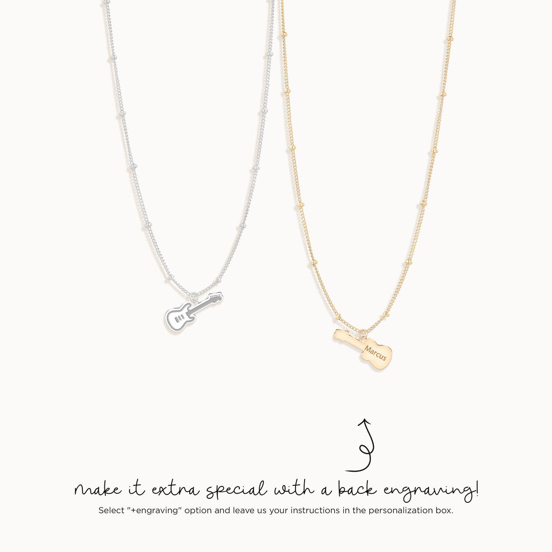 Rock Guitar Charm Necklace