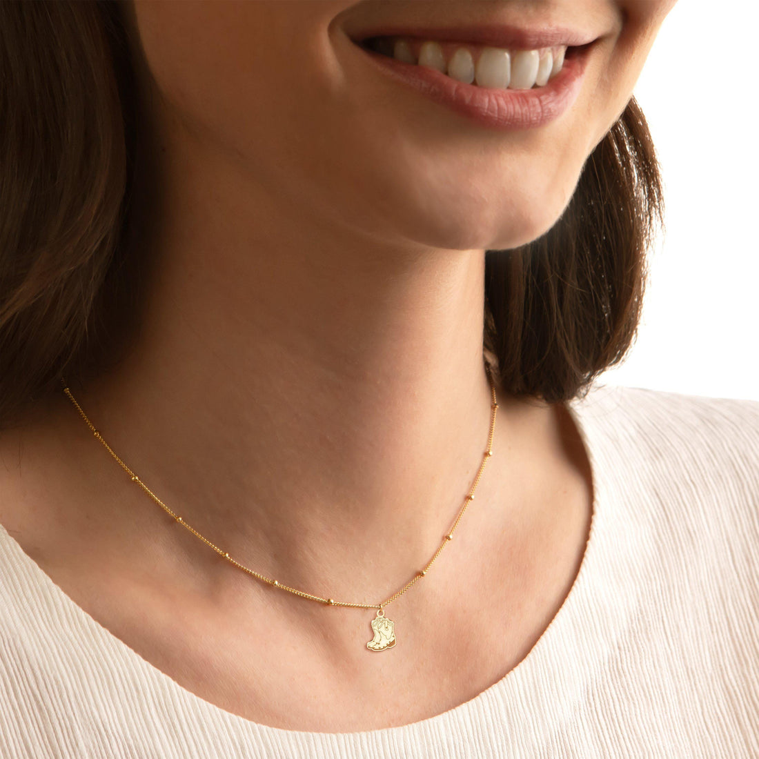 Cowboy Boot Beady Necklace
