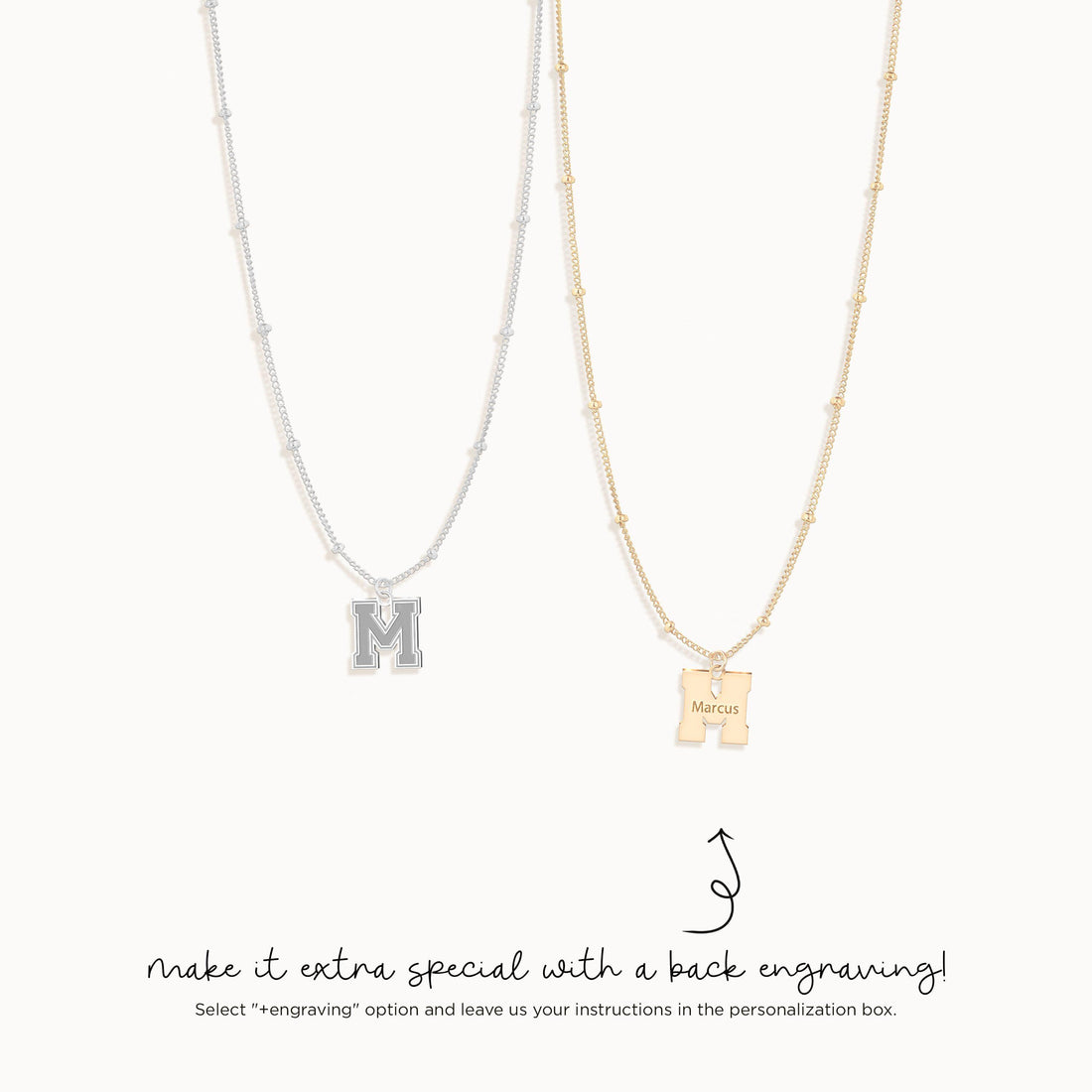 Sporty Initial Charm Necklace