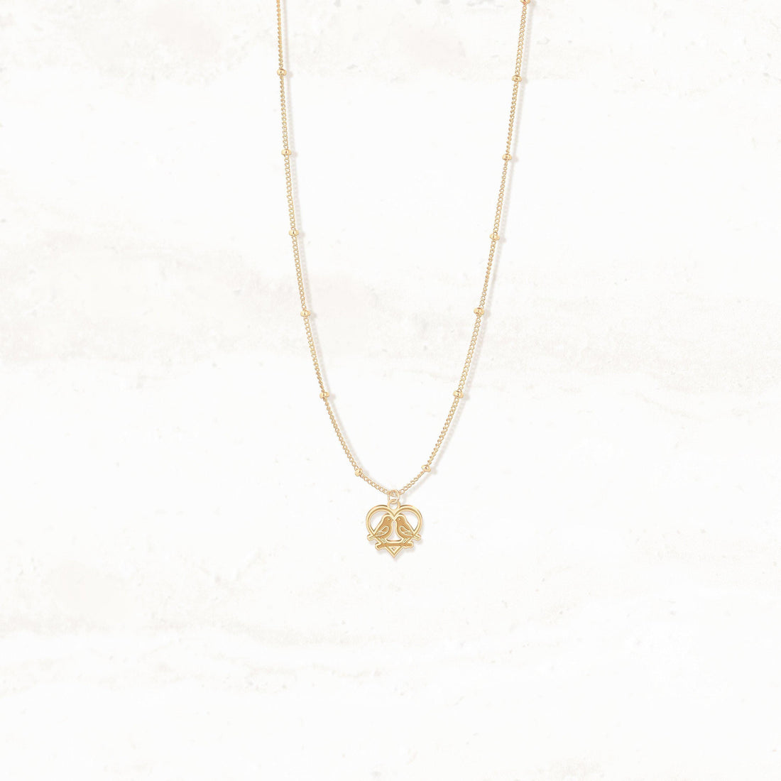 Love Birds Bird Silhouette Charm Necklace