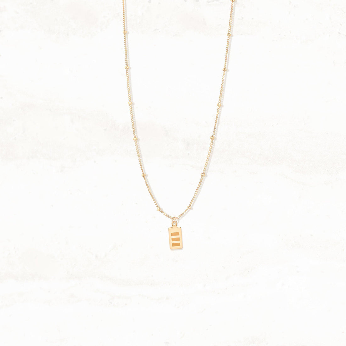 Battery Icon Pendant Beady Necklace