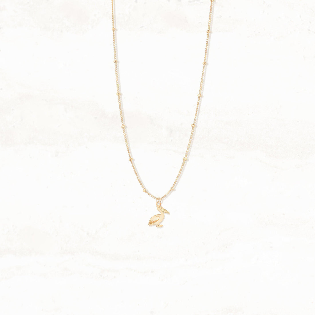 Soaring Pelican Charm Necklace