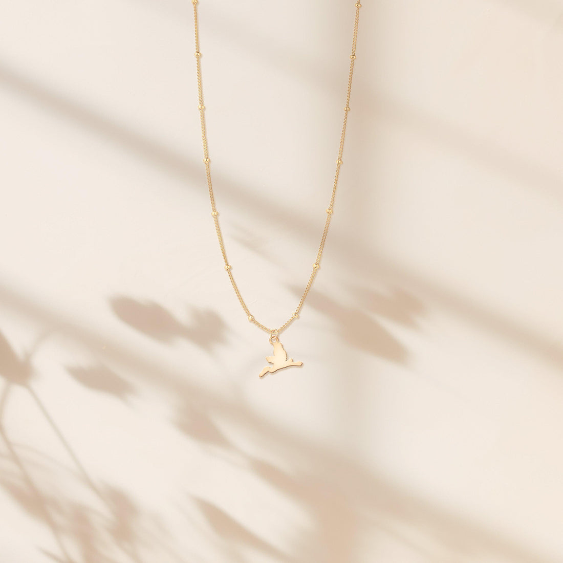 Heron Flying Charm Necklace