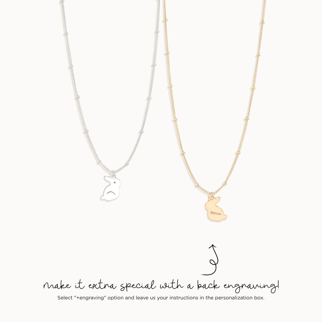 Bunny Rabbit Beady Necklace
