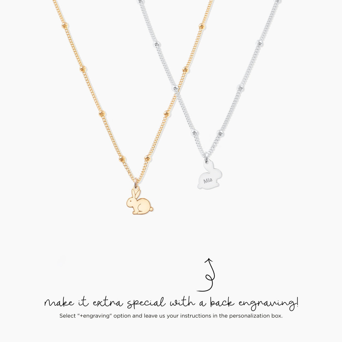 Sitting Bunny Beady Necklace